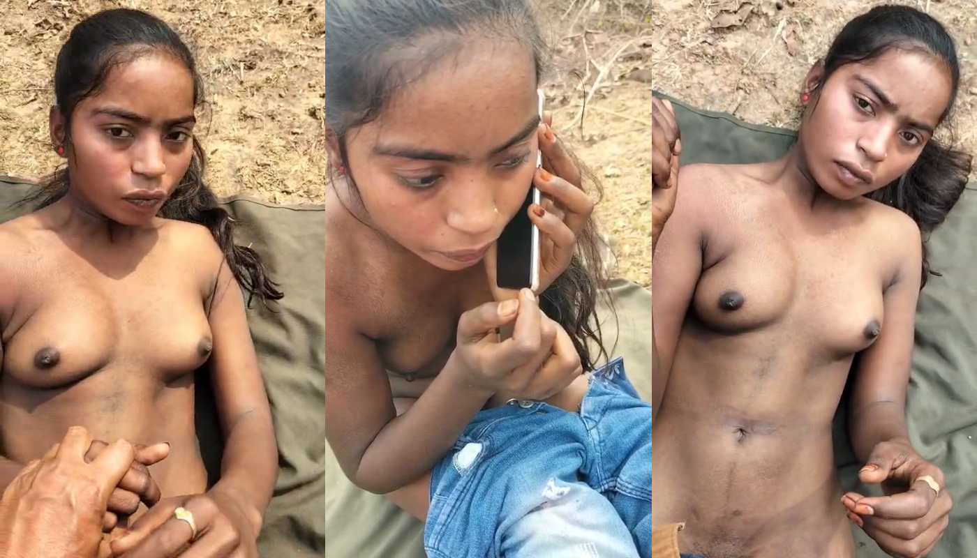 Horny girl having outdoor